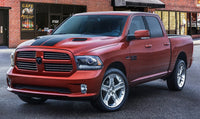 Orange Dodge Ram R/T with 22" Polished Factory Alloy Wheels