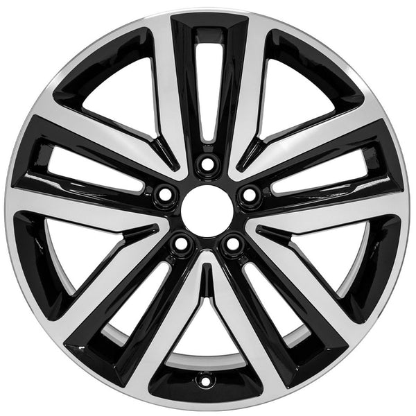 New 18" 2012-2018 Volkswagen Jetta Machine Black Replacement Alloy Wheel - 69941 - Factory Wheel Replacement