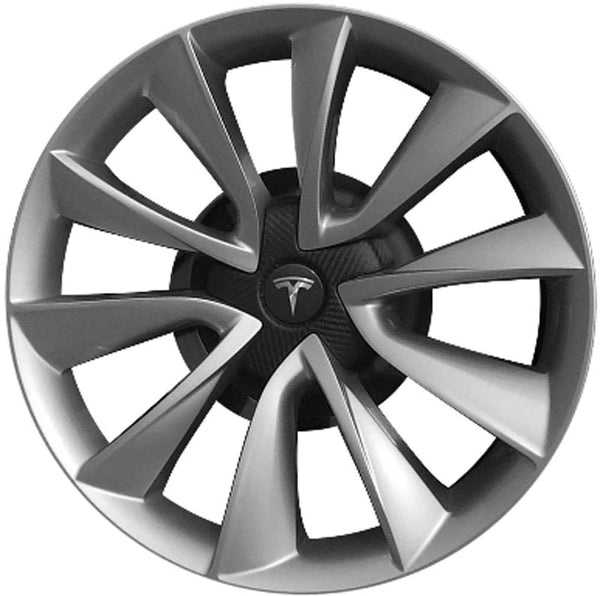 New Reproduction Blank Center Cap for 19" Alloy Wheel from 2017-2020 Tesla Model 3 - Factory Wheel Replacement
