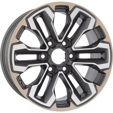 Set of 4 New 18" 2019-2020 Chevrolet Silverado 1500 Machined Charcoal and Beige Replacement Alloy Wheels