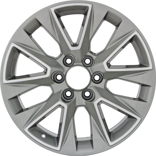 Set of 4 New 20" 2019-2021 Chevrolet Silverado 1500 Machined and Light Grey Replacement Alloy Wheels - Factory Wheel Replacement