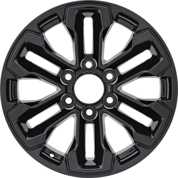 New 18" 2022-2024 Chevrolet Silverado 1500 Gloss Black Replacement Alloy Wheel - Factory Wheel Replacement