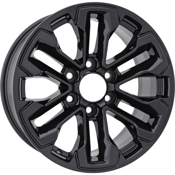New 18" 2022-2024 Chevrolet Silverado 1500 Gloss Black Replacement Alloy Wheel - Factory Wheel Replacement