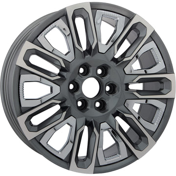 New 22" 2023-2025 GMC Sierra 1500 Machined, Grey and Chrome Replacement Alloy Wheel - 14133