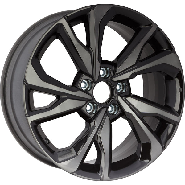 New 18" 2017-2021 Honda Civic Smoke Clearcoat Black Machine Replacement Alloy Wheel