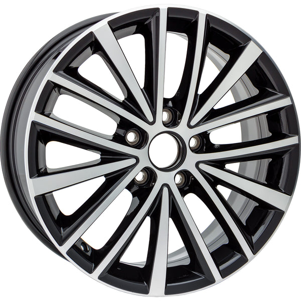 New 17" 2011-2016 Volkswagen Jetta Machined Black Replacement Alloy Wheel - 69910 - Factory Wheel Replacement
