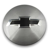 Used 2014-2021 Chevrolet Silverado 1500 OEM Center Cap Flat Black Logo - Factory Wheel Replacement