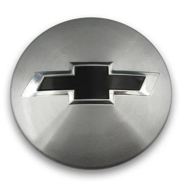 Used 2014-2021 Chevrolet Silverado 1500 OEM Center Cap Gloss Black Logo - Factory Wheel Replacement