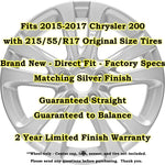 New 17" 2015-2017 Chrysler 200 Silver Replacement Alloy Wheel - 2511 - Factory Wheel Replacement