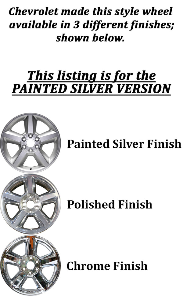 New 20" 2007-2014 Chevrolet Suburban 1500 All Silver Replacement Alloy Wheel - Factory Wheel Replacement
