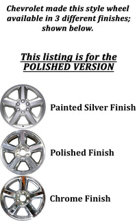 New 20" 2007-2013 Chevrolet Avalanche 1500 Polished Replacement Alloy Wheel - Factory Wheel Replacement