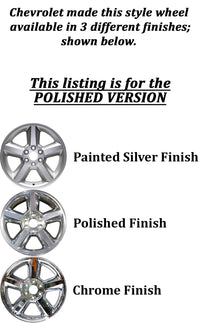 New 20" 2007-2013 Chevrolet Silverado 1500 Polished Replacement Alloy Wheel - Factory Wheel Replacement