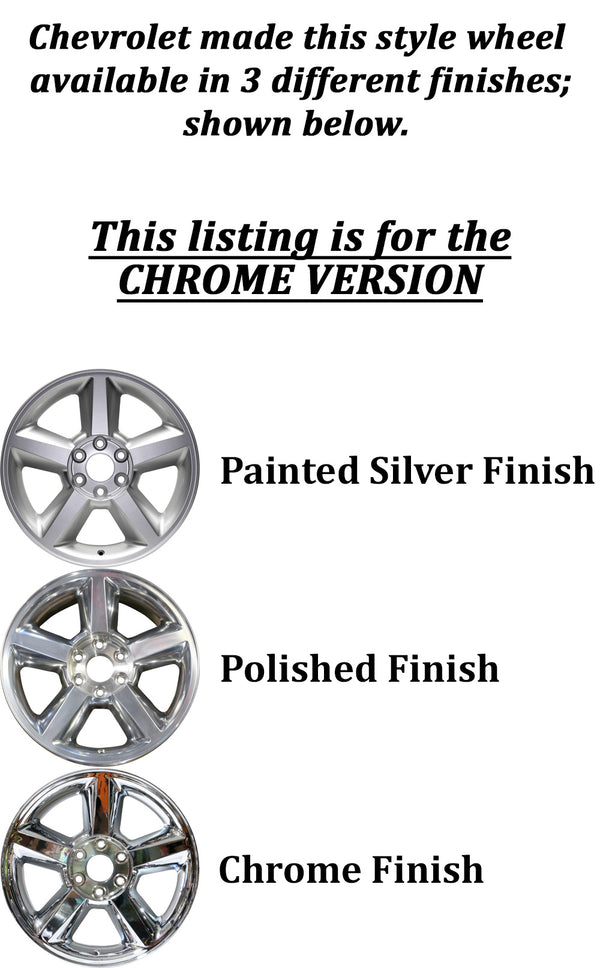 New 20" 2007-2013 Chevrolet Silverado 1500 Chrome Replacement Alloy Wheel - Factory Wheel Replacement