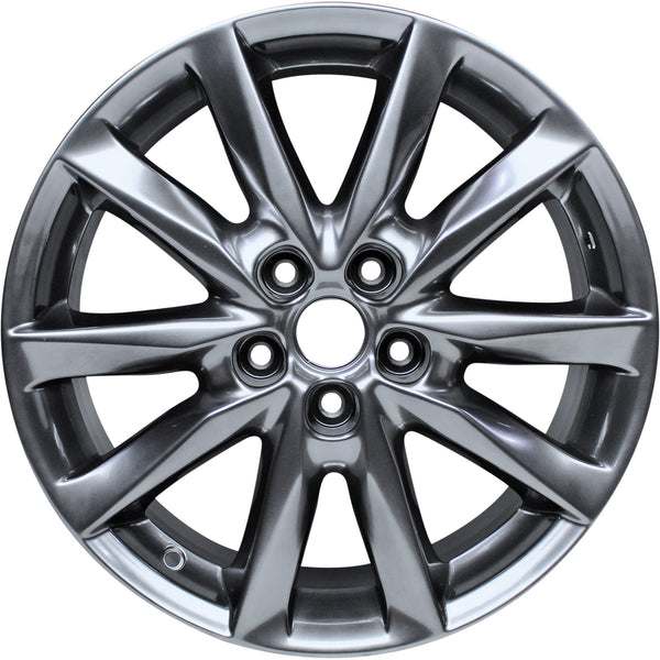 New 18" 2017-2018 Mazda 3 Smoked Hyper Silver Replacement Alloy Wheel - 64940 - Factory Wheel Replacement