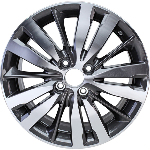 New 16" 2015-2020 Honda Fit Machined and Charcoal Replacement Alloy Wheel - 64073 - Factory Wheel Replacement