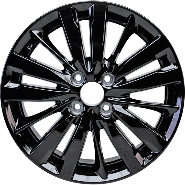 New 16" 2017-2020 Honda Fit Gloss Black Replacement Alloy Wheel - 64073 - Factory Wheel Replacement