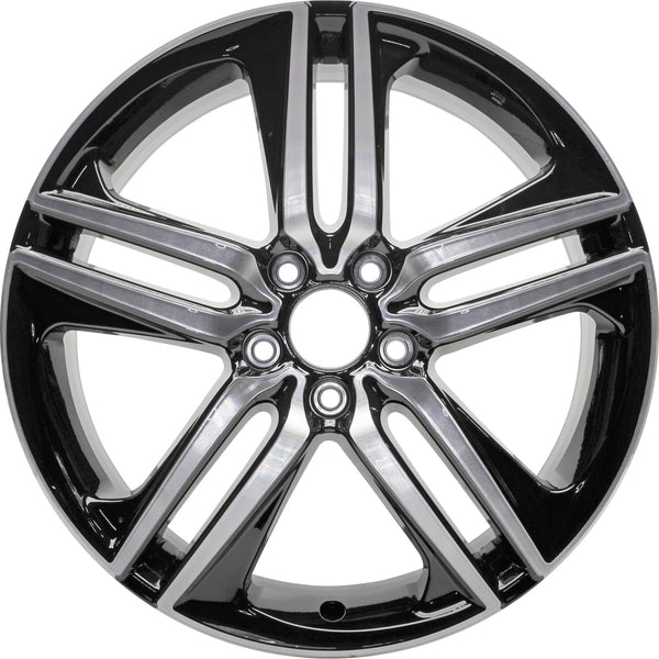 New Set of 4 Black Reproduction 2.75" Center Caps for Alloy Wheels from 2016-2017 Honda Accord - Factory Wheel Replacement