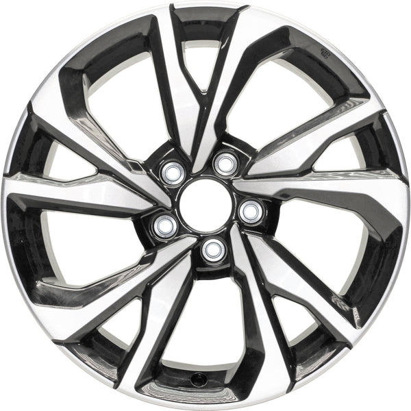 New Set of 4 Black Reproduction 2.75" Center Caps for Alloy Wheels from 2017-2021 Honda Civic - Factory Wheel Replacement