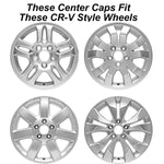 New Reproduction Silver Center Cap for Many Honda Alloy Wheels - 2.75" Diameter - Factory Wheel Replacement