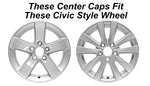 New Reproduction Silver Center Cap for Many Honda Alloy Wheels - 2.75" Diameter - Factory Wheel Replacement