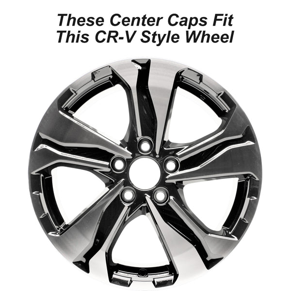 New Reproduction Black Center Cap for Many Honda Alloy Wheels - 2.75" Diameter - Factory Wheel Replacement