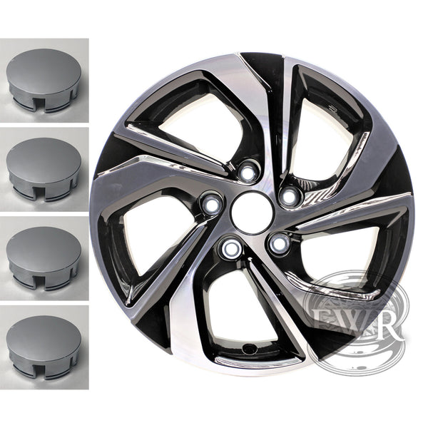 New Set of 4 Reproduction Center Caps for 16" 5 Spoke Alloy Wheel from 2016-2017 Honda Accord - 64078 - Factory Wheel Replacement