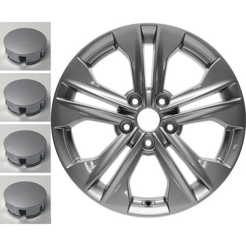 New Set of 4 Reproduction Center Caps for 17" Alloy Wheel from 2013-2016 Hyundai Santa Fe - 70845