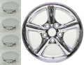 New Set of 4 Reproduction Center Caps for 17" 5 Spoke Chrome Alloy Wheels from 2002-2004 Jeep Grand Cherokee - 9043