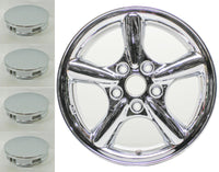 New Set of 4 Reproduction Center Caps for 17" 5 Spoke Chrome Alloy Wheels from 2002-2004 Jeep Grand Cherokee - 9043 - Factory Wheel Replacement