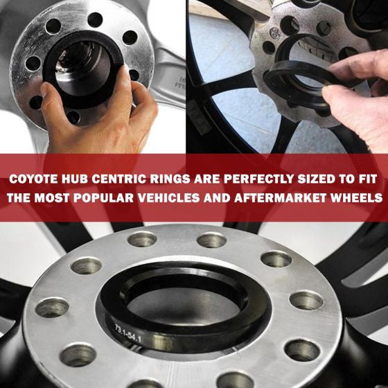 New Set of 4 Coyote Premium Hub Centric Rings 73mm-67.1mm 73-6710 - Factory Wheel Replacement