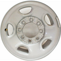 Used 16" 1999-2010 Chevrolet Silverado 3500 SRW Factory Silver Steel Wheel - 5195 - Factory Wheel Replacement