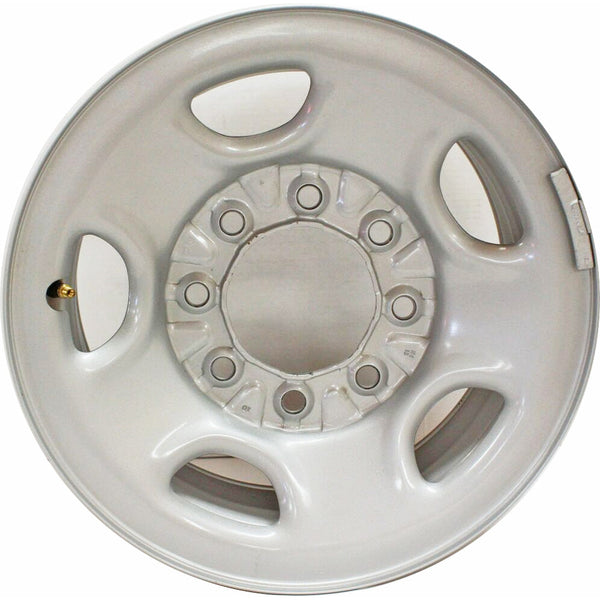 Used 16" 1999-2010 Chevrolet Silverado 3500 SRW Factory Silver Steel Wheel - 5195 - Factory Wheel Replacement