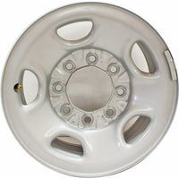 Used 16" 1999-2010 GMC Sierra 3500 SRW Factory Silver Steel Wheel - 5195 - Factory Wheel Replacement