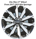 Used Factory OEM KIA Center Cap 2.25" Diameter Black and Chrome 52960-3W200, 52960-2T500, 52960-4C700 - Factory Wheel Replacement