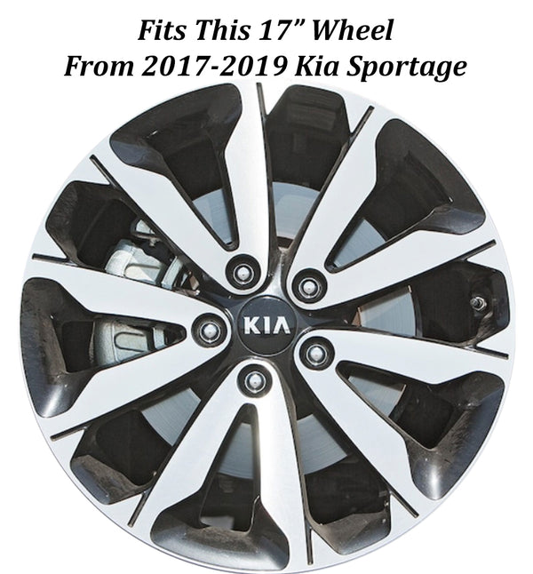 Used Factory OEM KIA Center Cap 2.25" Diameter Black and Chrome 52960-3W200, 52960-2T500, 52960-4C700 - Factory Wheel Replacement